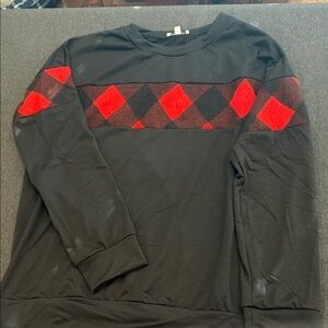 White Birch Black and Red Argyle Long Sleeve Shirt